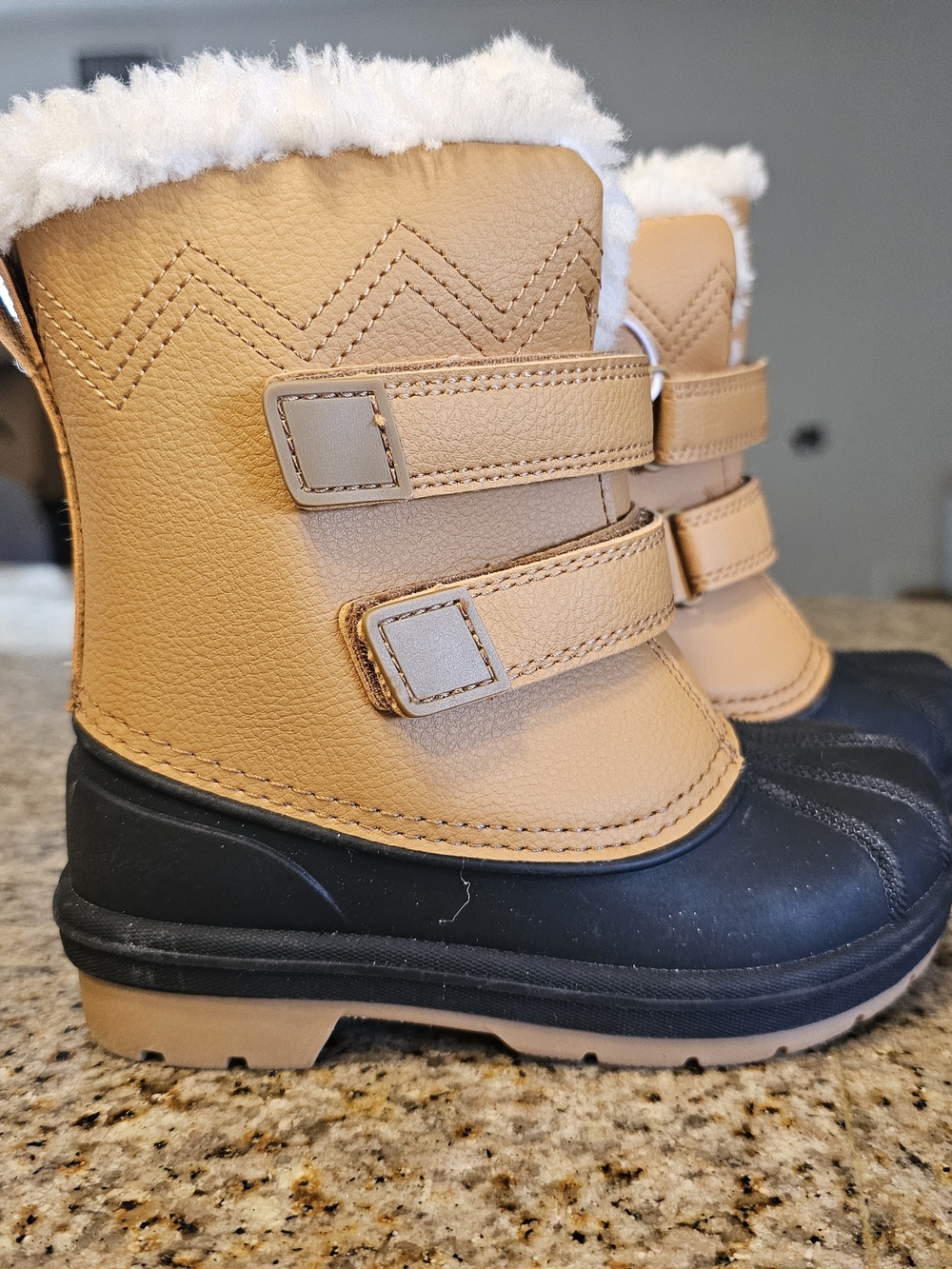 Cat & Jack Tan and Black Faux Fur Winter Boots for Kids